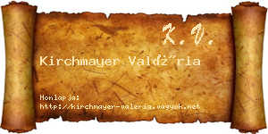 Kirchmayer Valéria névjegykártya